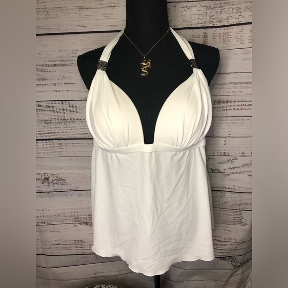 VENUS Goddess Enhancer White Swim Top Tankini size 14 NWOT - Picture 3 of 11